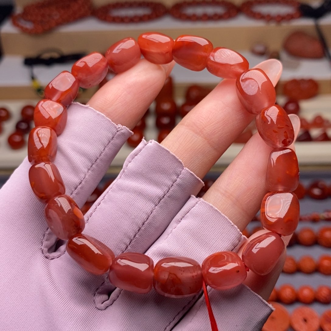 南红玛瑙未镶嵌配饰随形手串