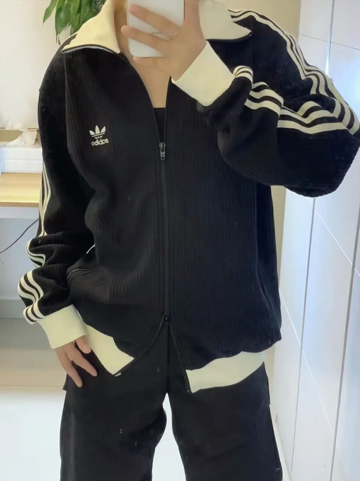 【商场撤柜】男女同款三条杠立领夹克春秋季刺绣标条纹外套