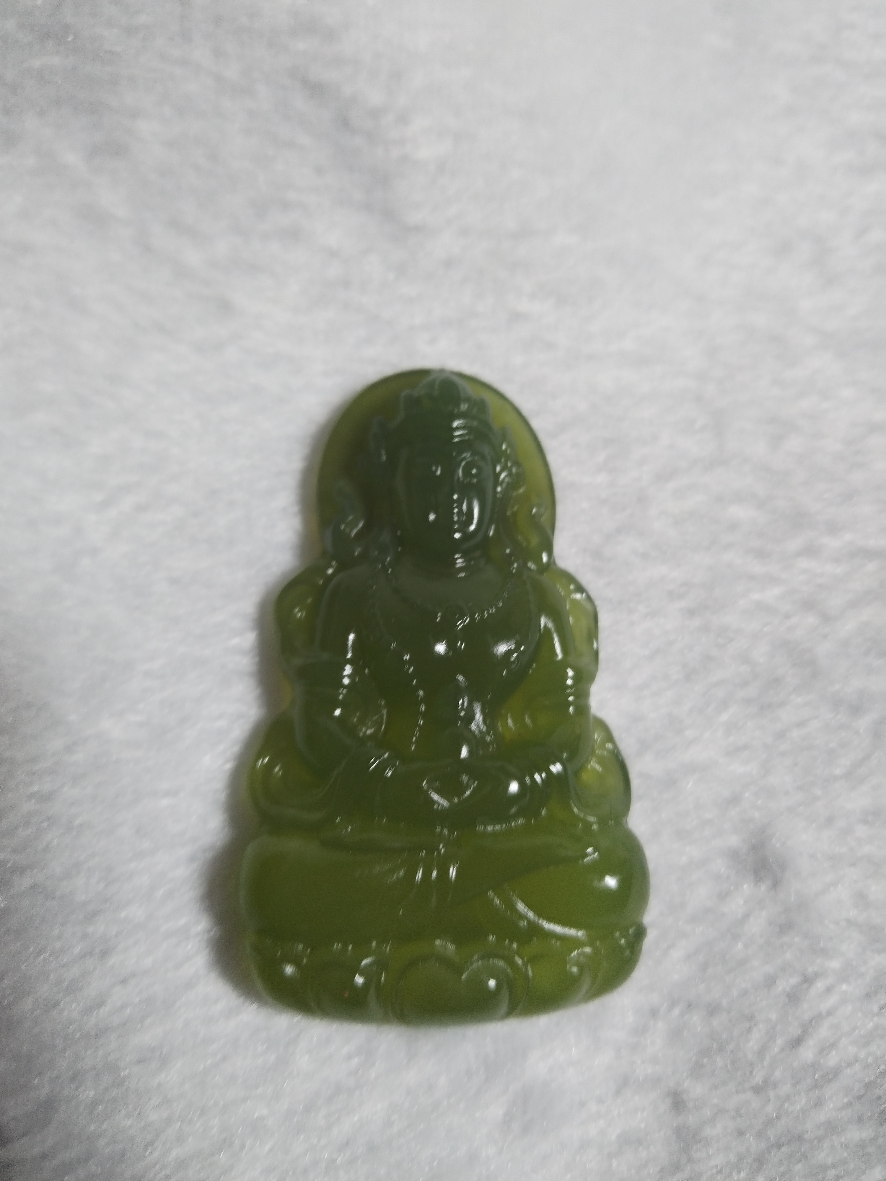 蛇纹石岫玉观音手工雕刻