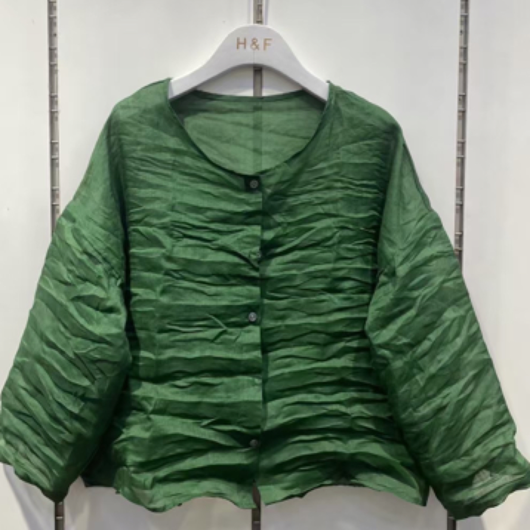 秋装新款女装苎麻上衣开衫100织品质单层圆领长袖大码女装中国风