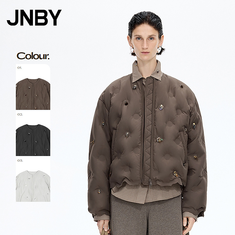 【商场同款】JNBY/江南布衣25冬新品羽绒服钉珠短款5P0C13760