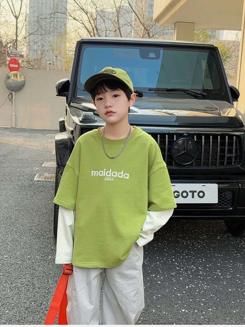 （孤品扣号）时尚潮流中性款式中大童宽松帅气童装