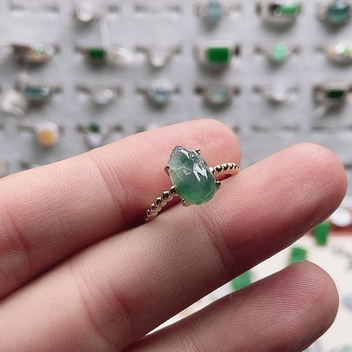 翡翠银S925镶嵌戒指