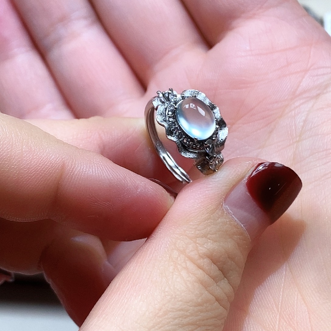 崔***崔蛇纹石玉银S925镶嵌戒指