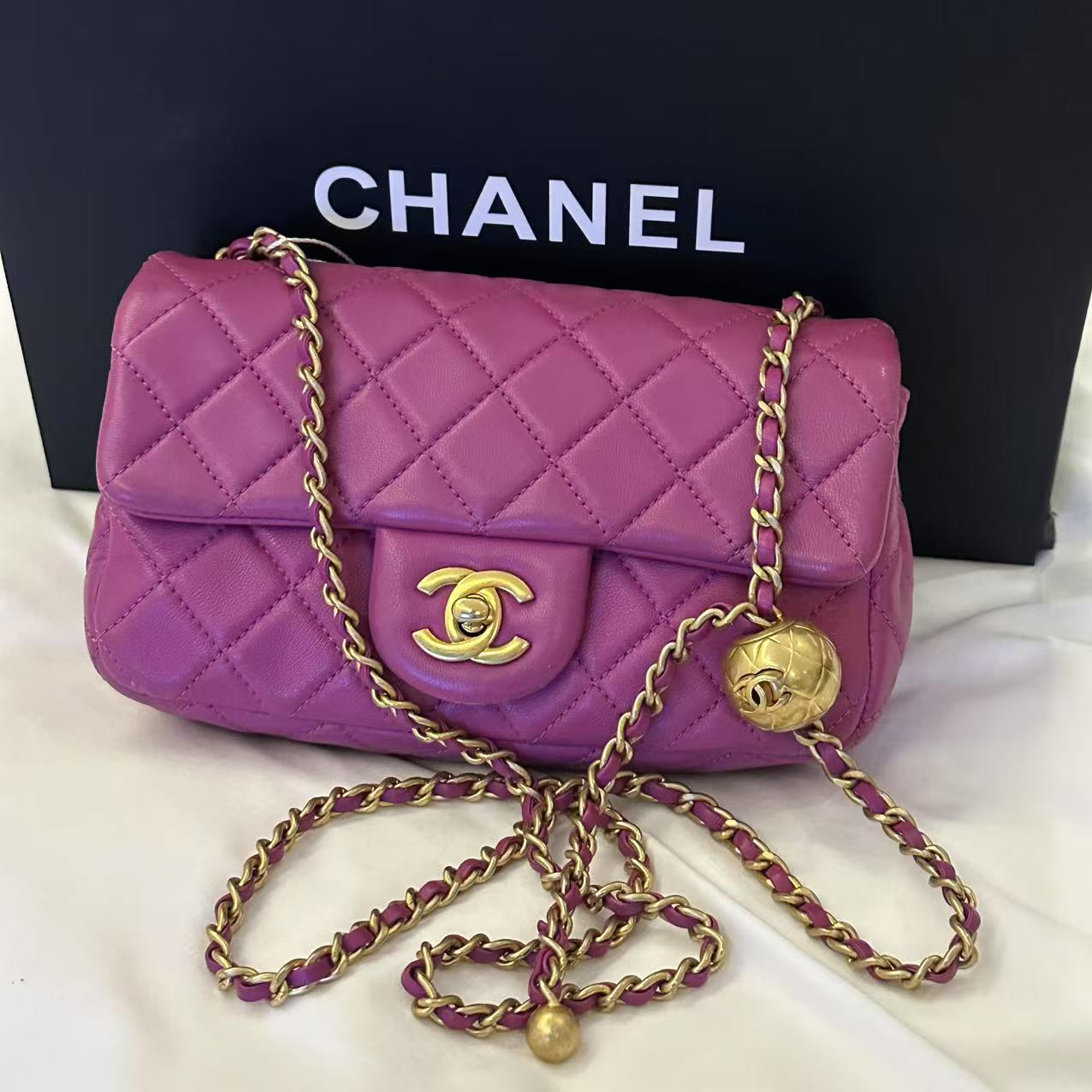 95新 Chanel/香奈儿 泡泡专属 香奈儿金球大mini包/98新