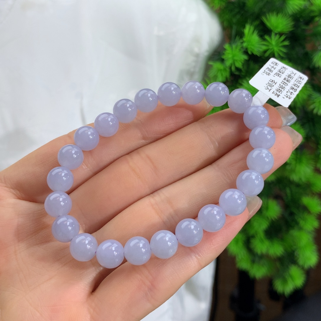 翡翠手链未镶嵌冰胶紫罗兰手链卡8m m