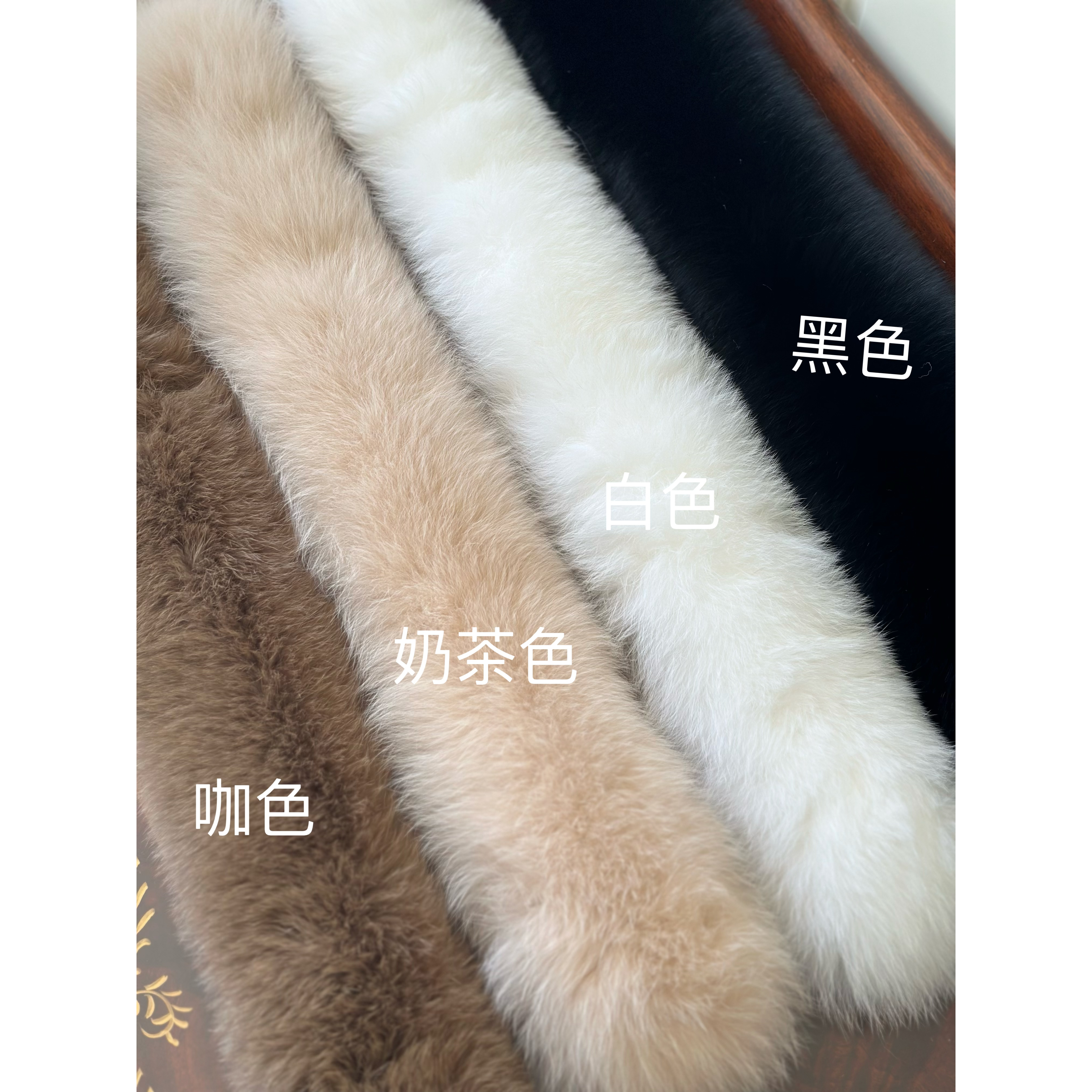 LUOLUOZ【百搭围脖】仅围脖狐狸毛高级感秋冬保暖奶茶色围脖H6998