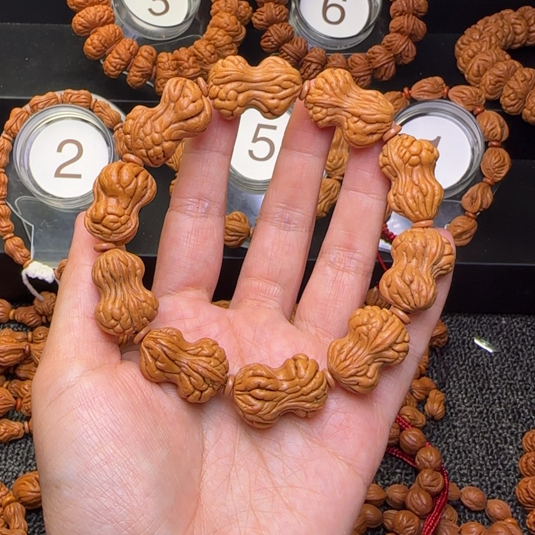 鱼***龙桃核手串秦岭花生