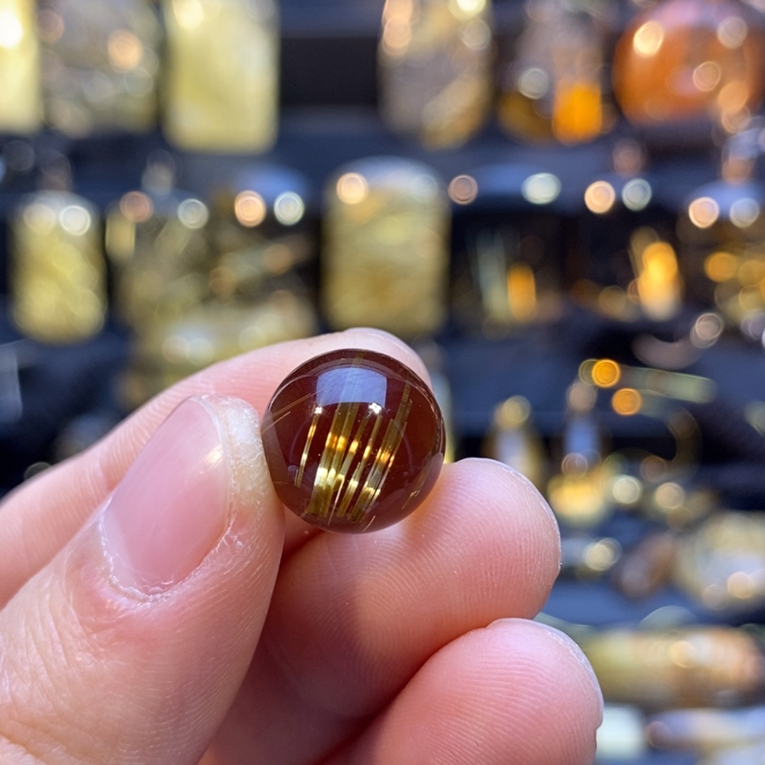 水晶珠宝半成品未镶嵌綪*天然钛晶单珠