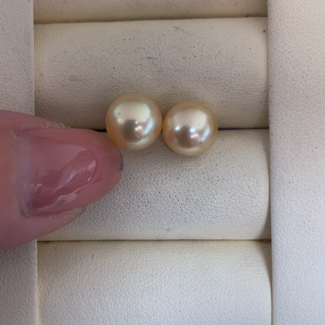海水珍珠耳饰18K金镶嵌