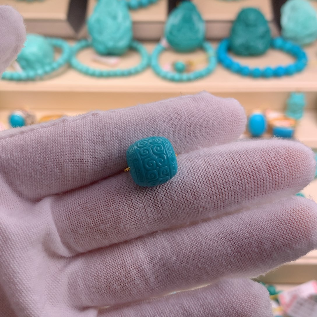 绿松石珠宝奇石未镶嵌12.7*12.2