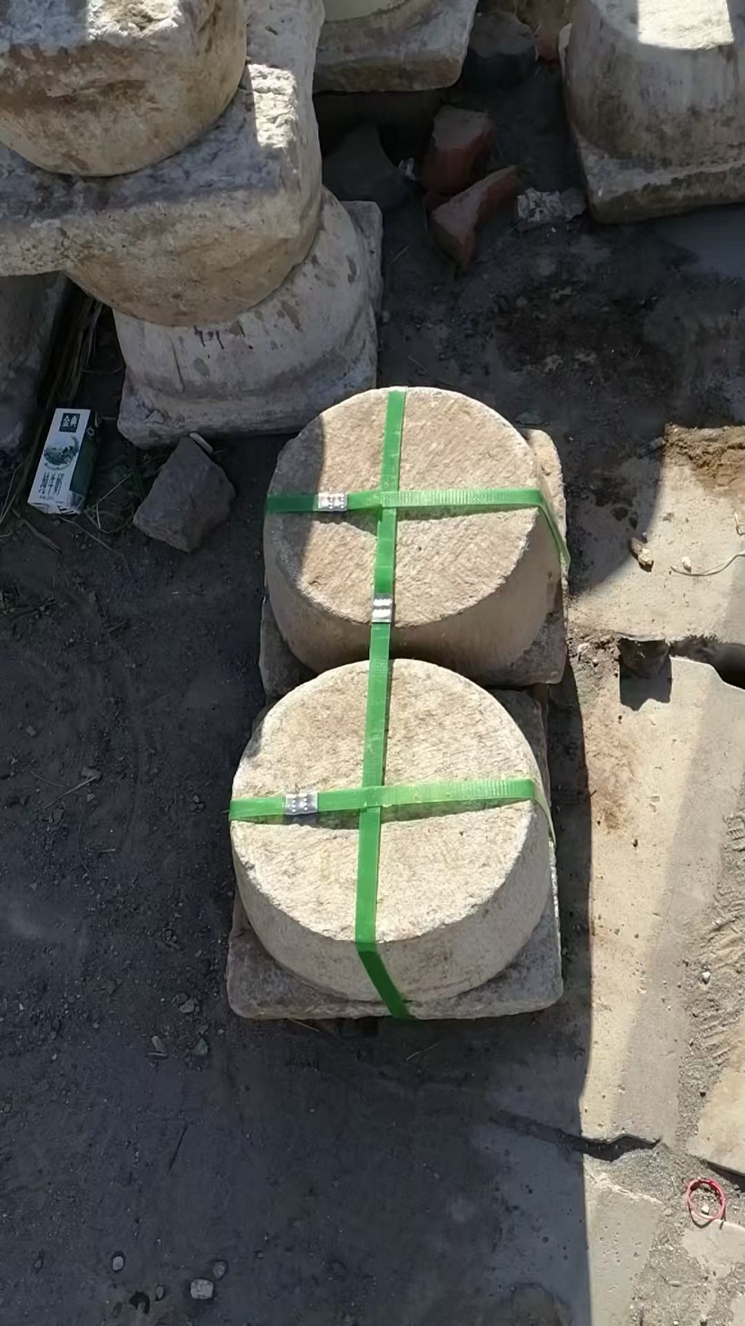古建筑老石墩柱顶石老石器老底座天然石材民俗老物件