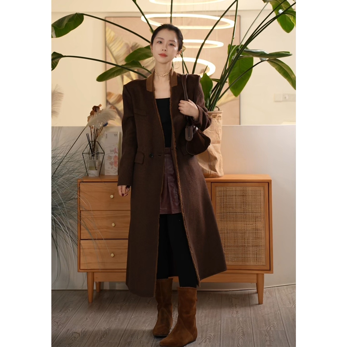 【叭哒不惑】初冬印象 羊毛气质复古毛呢加厚羊绒中长款秋冬大衣