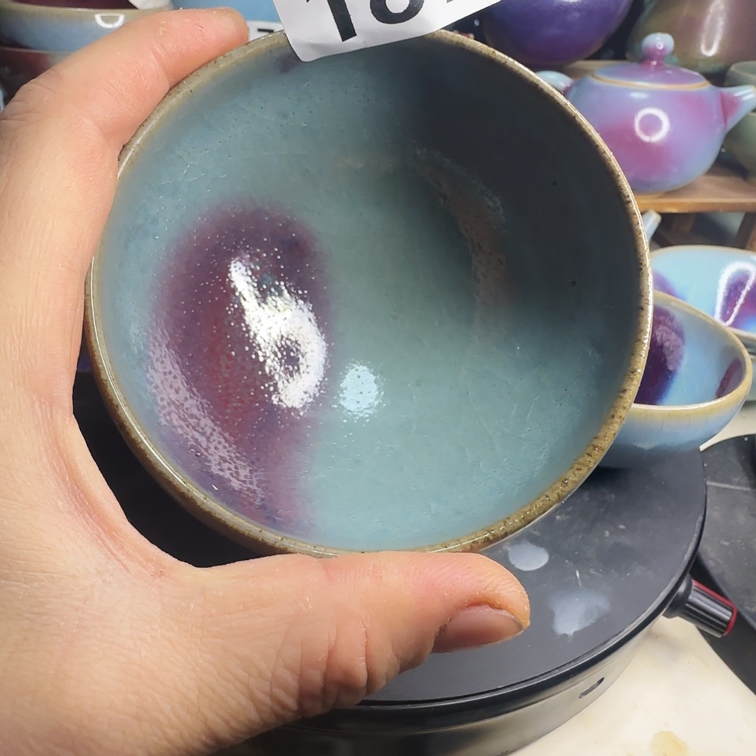 瓷片宋钧仿古鸡心碗