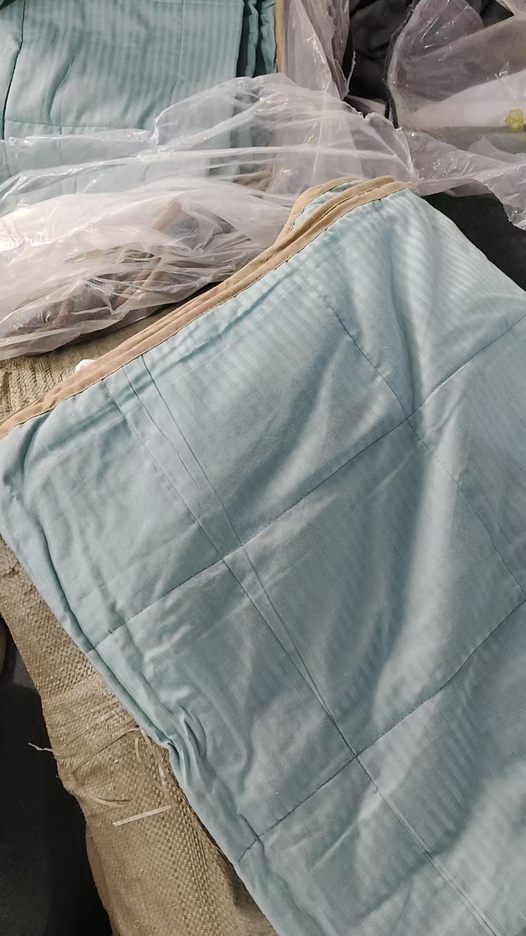 咖绿拼接夏凉被被子约200*230