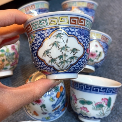 手绘盖碗壶承陶瓷