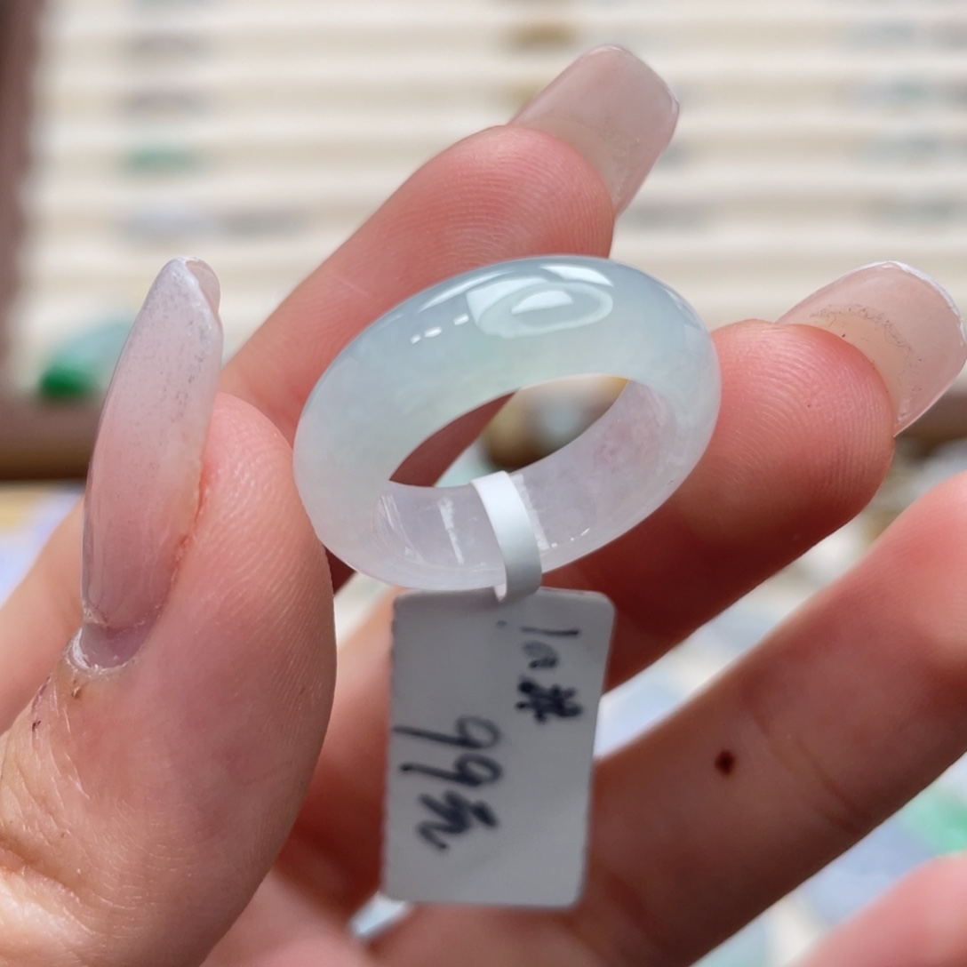 翡翠未镶嵌戒圈a06港圈10一口绿