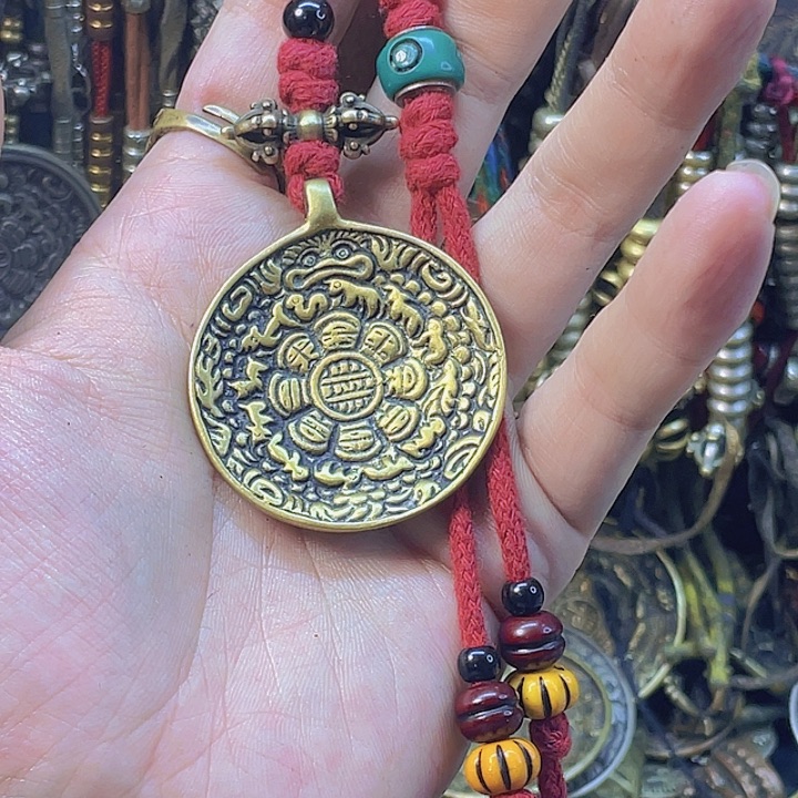 福利黄铜利马铜九宫蛙嘴九宫八卦牌子