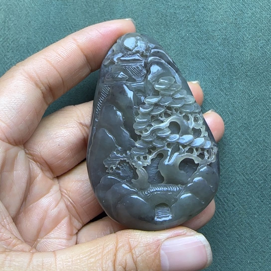 和田玉把件未镶嵌张*文