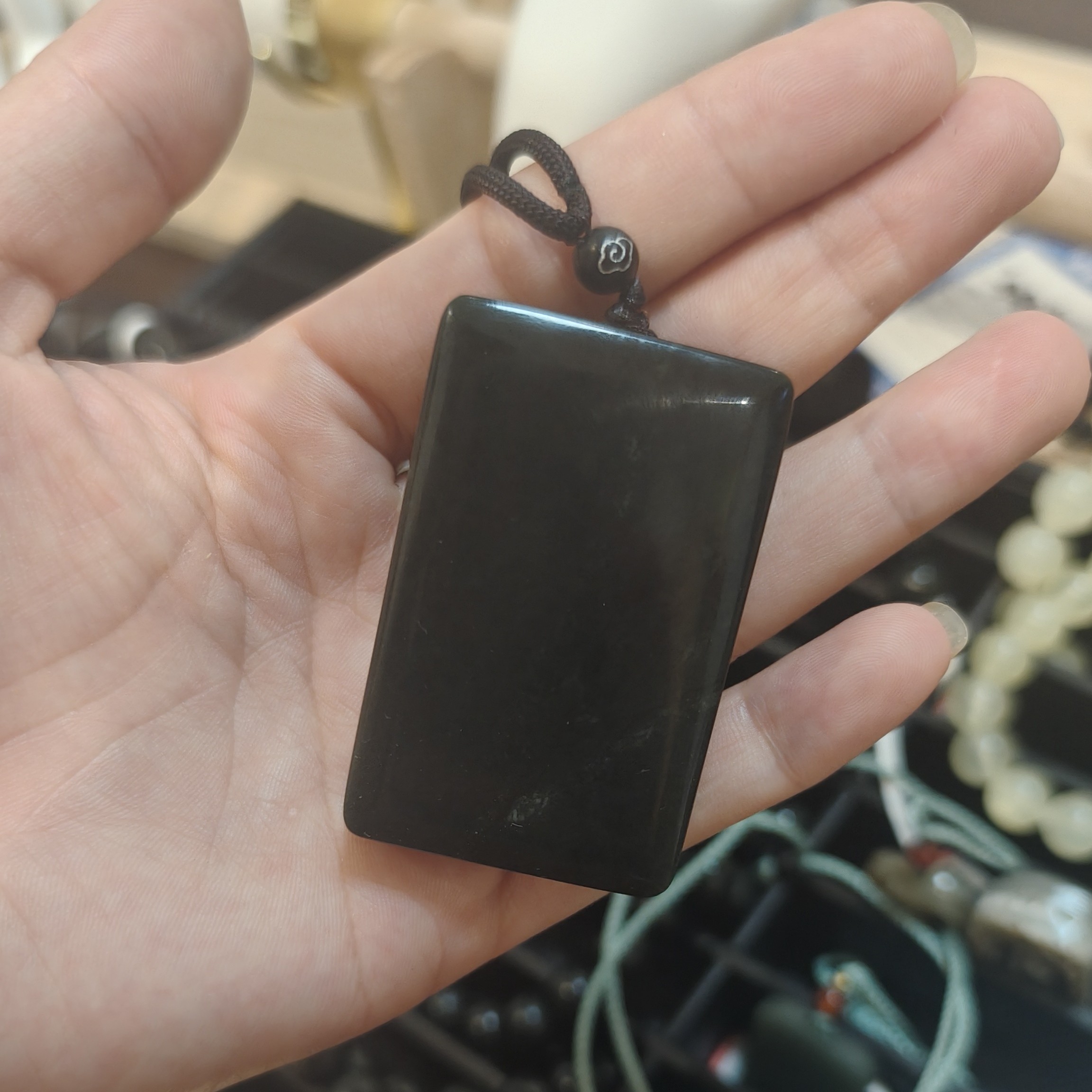 和田玉平安无事牌