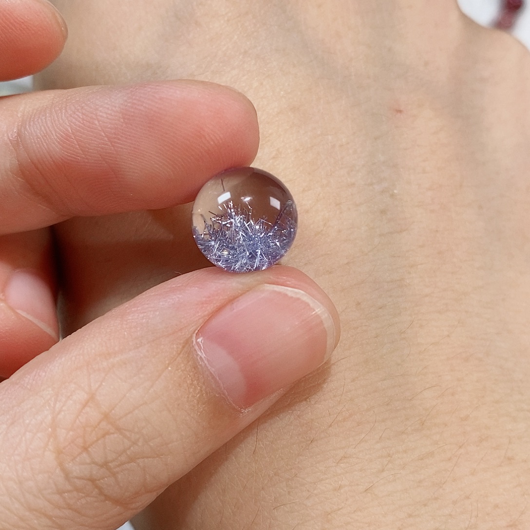 芒***忙水晶珠宝半成品未镶嵌蓝发晶单珠