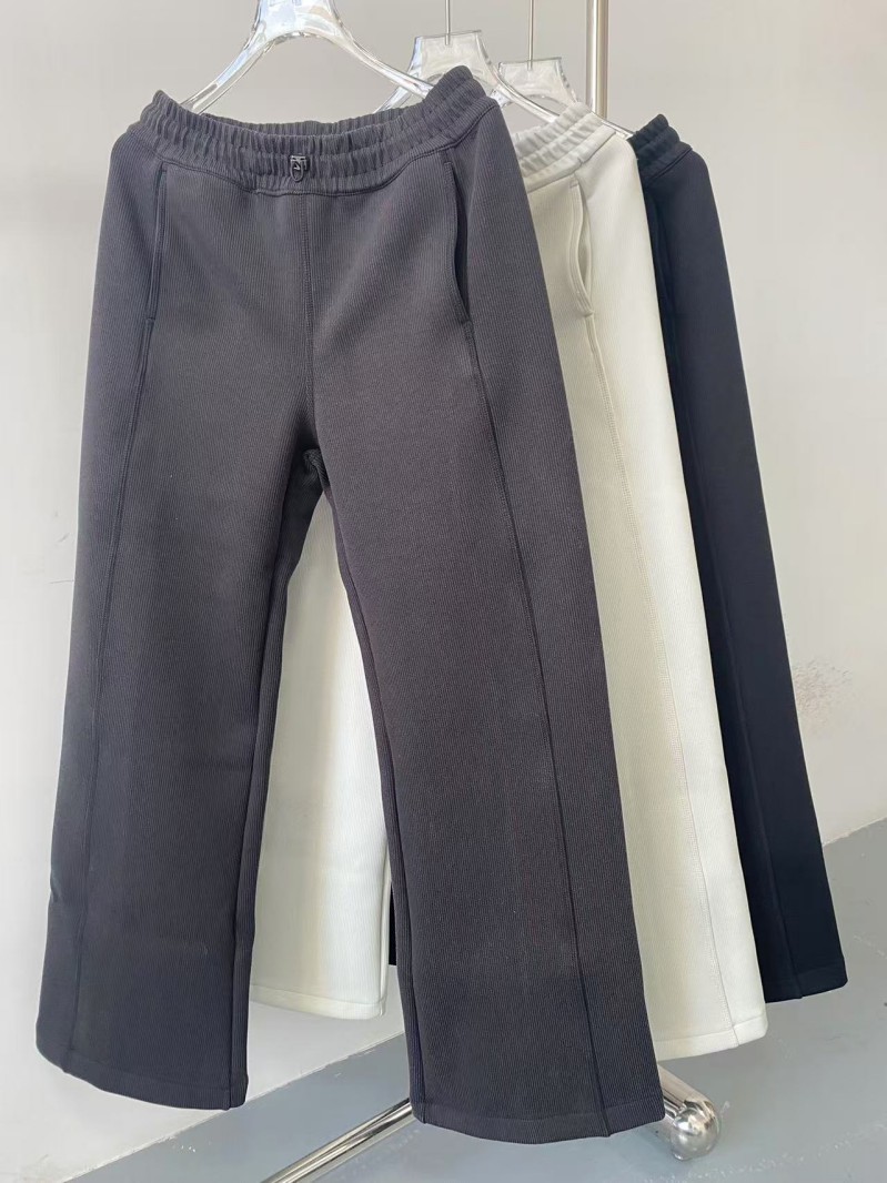 "腿型雕刻机“LU新款冬季加绒女士阔腿裤显瘦高腰长裤休闲裤百搭