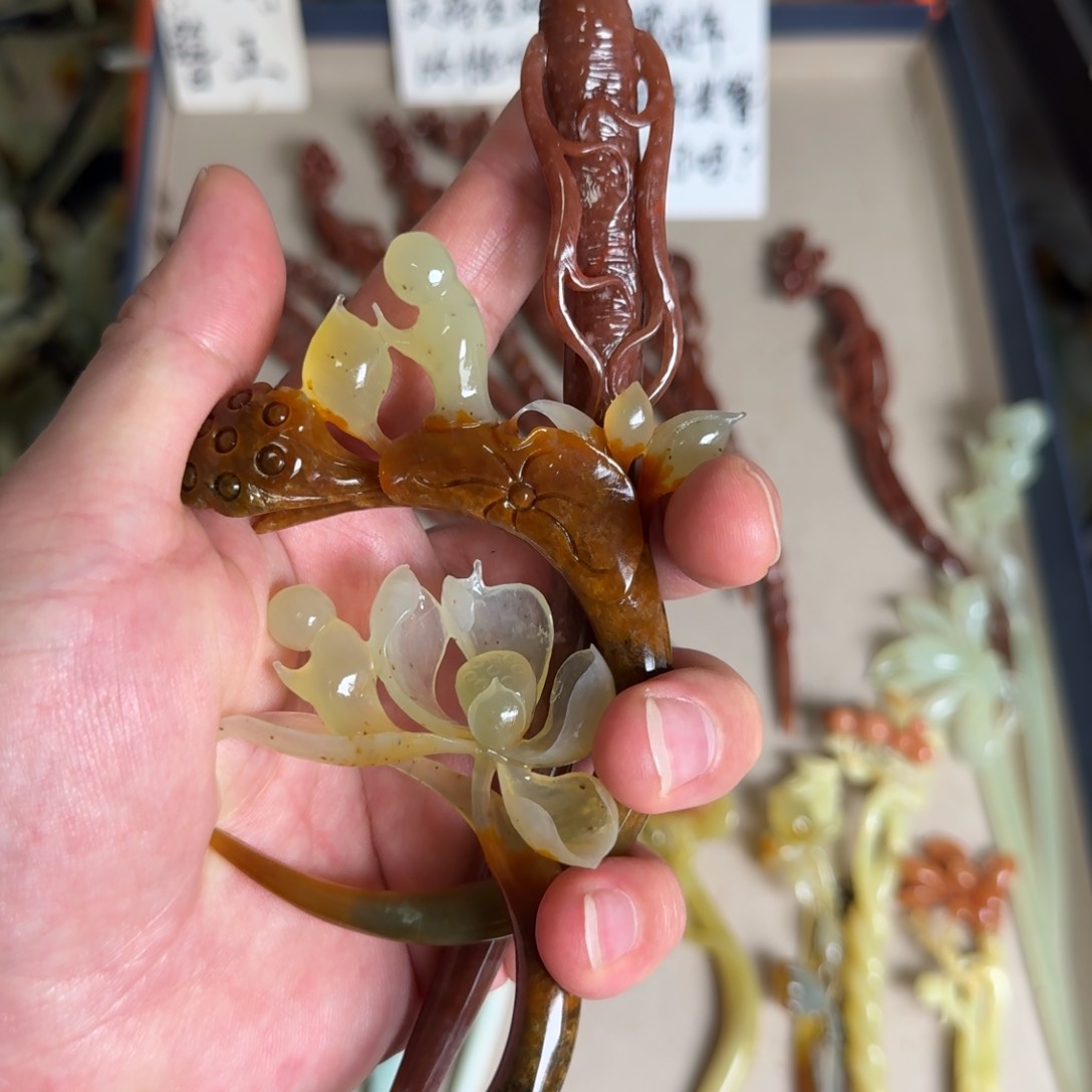 岫玉发饰未镶嵌天***3