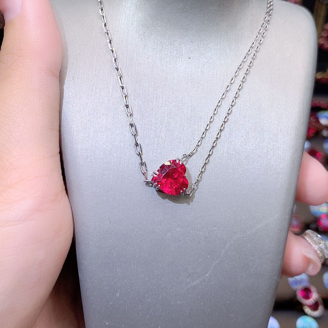 银S925镶嵌颈饰红宝石1