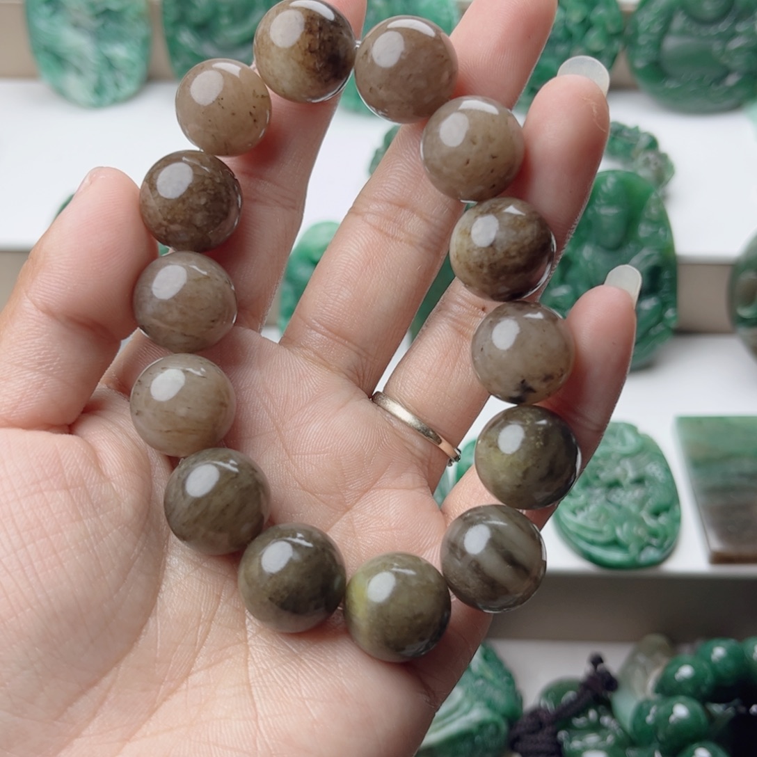 用***烟独山玉未镶嵌手串