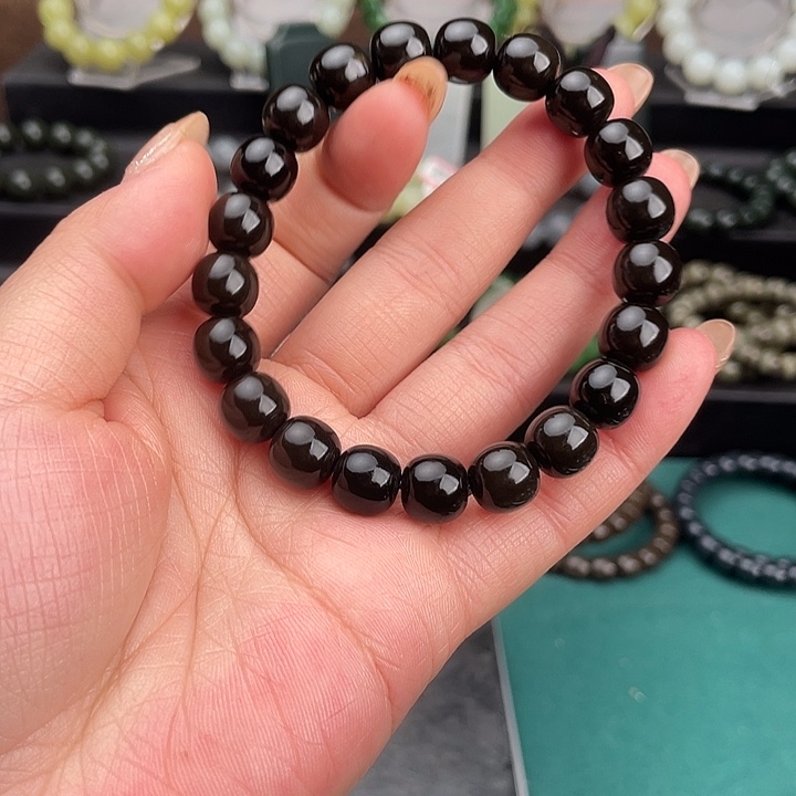 和田玉未镶嵌手链新疆且末金山矿老油糖卡10老邢