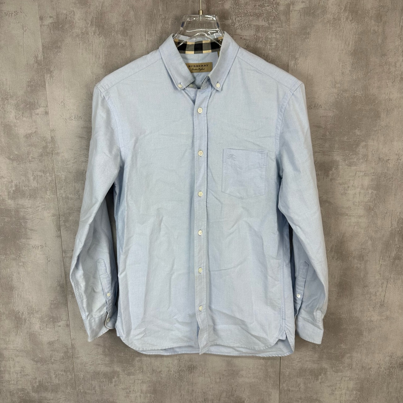 95新 maje Burberry 天蓝色 战马刺绣logo衬衫 S码