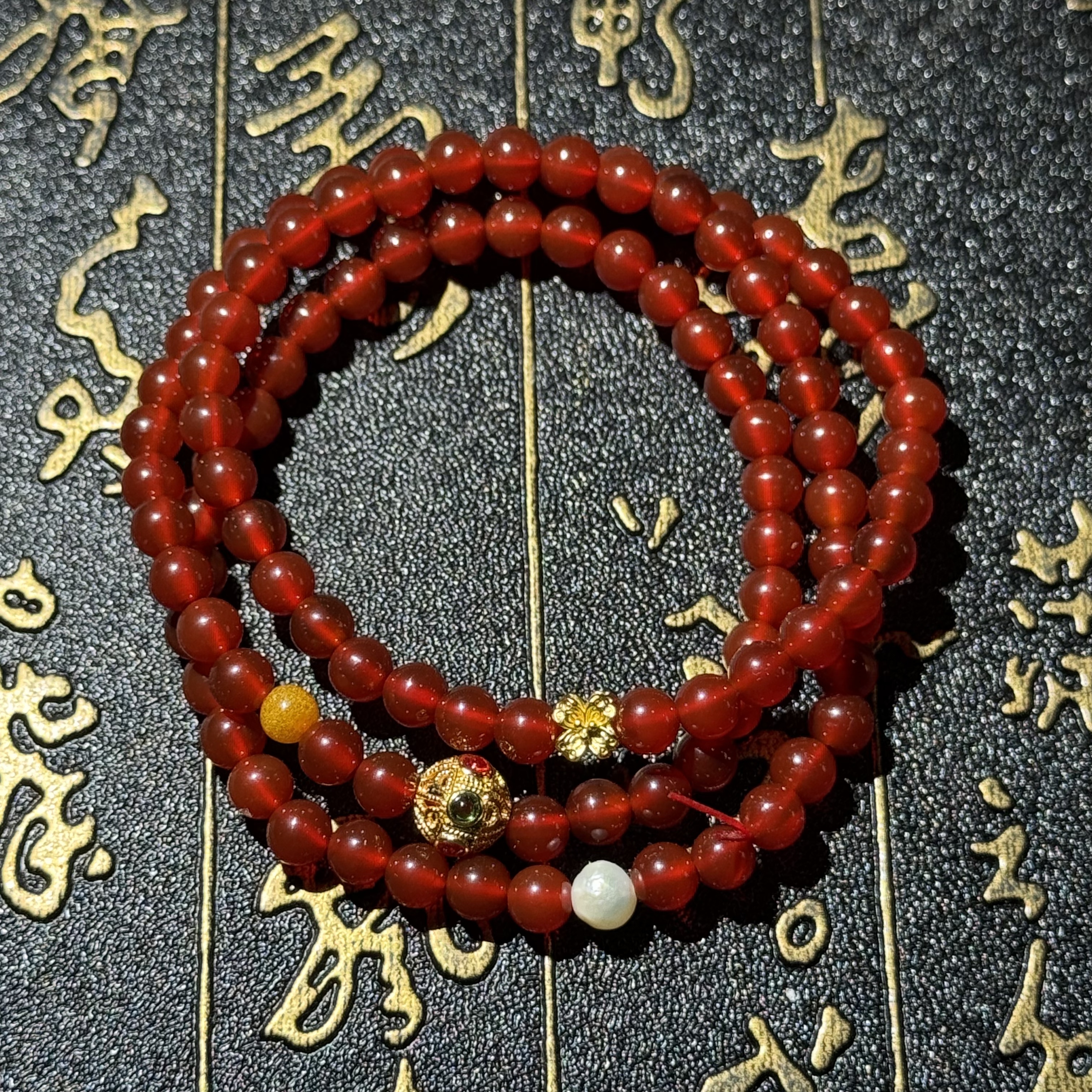 玛瑙+珍珠+琥珀+合金M20