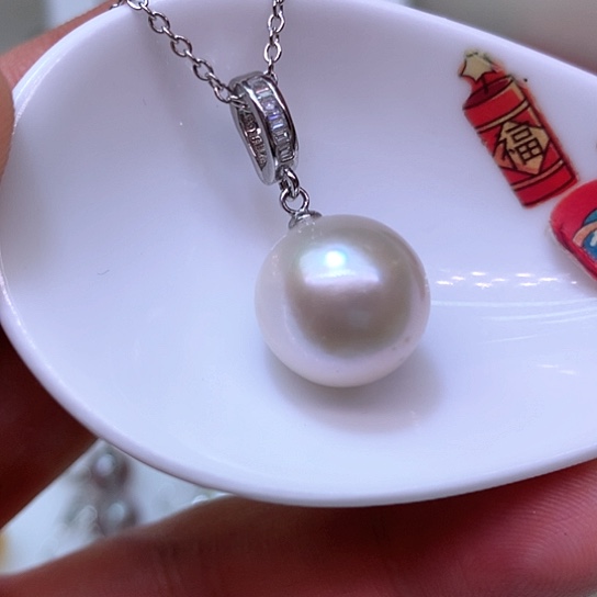 银S925镶嵌淡水珍珠耳饰