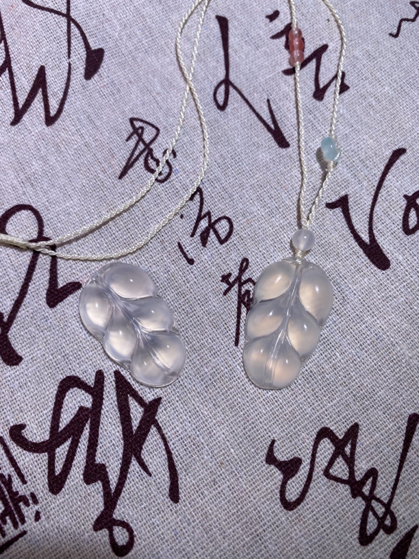 天然高冰玛瑙金枝玉叶时尚情侣款事业有成高冰树叶百搭吊坠多样性