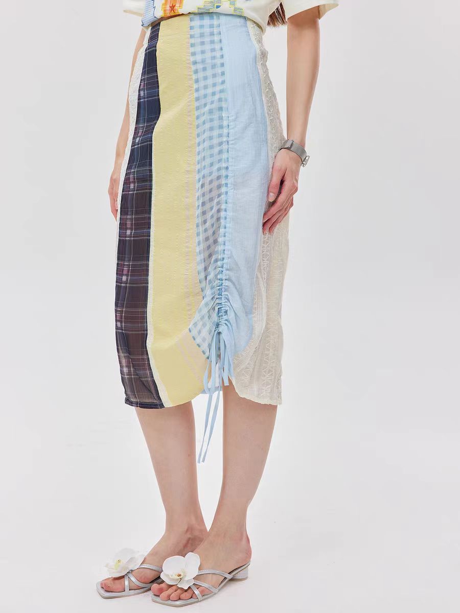 【景致】Ooof!Yang 抽绳拼接半裙25ss1350