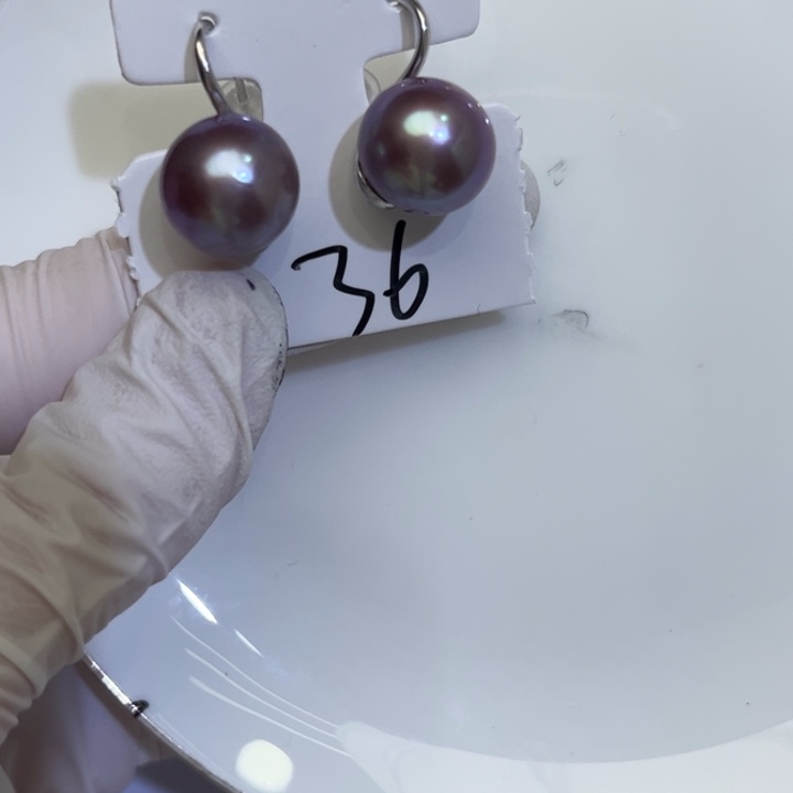 淡水珍珠耳饰银S925镶嵌