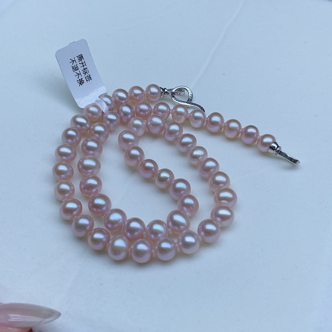 淡水珍珠银S925镶嵌颈饰
