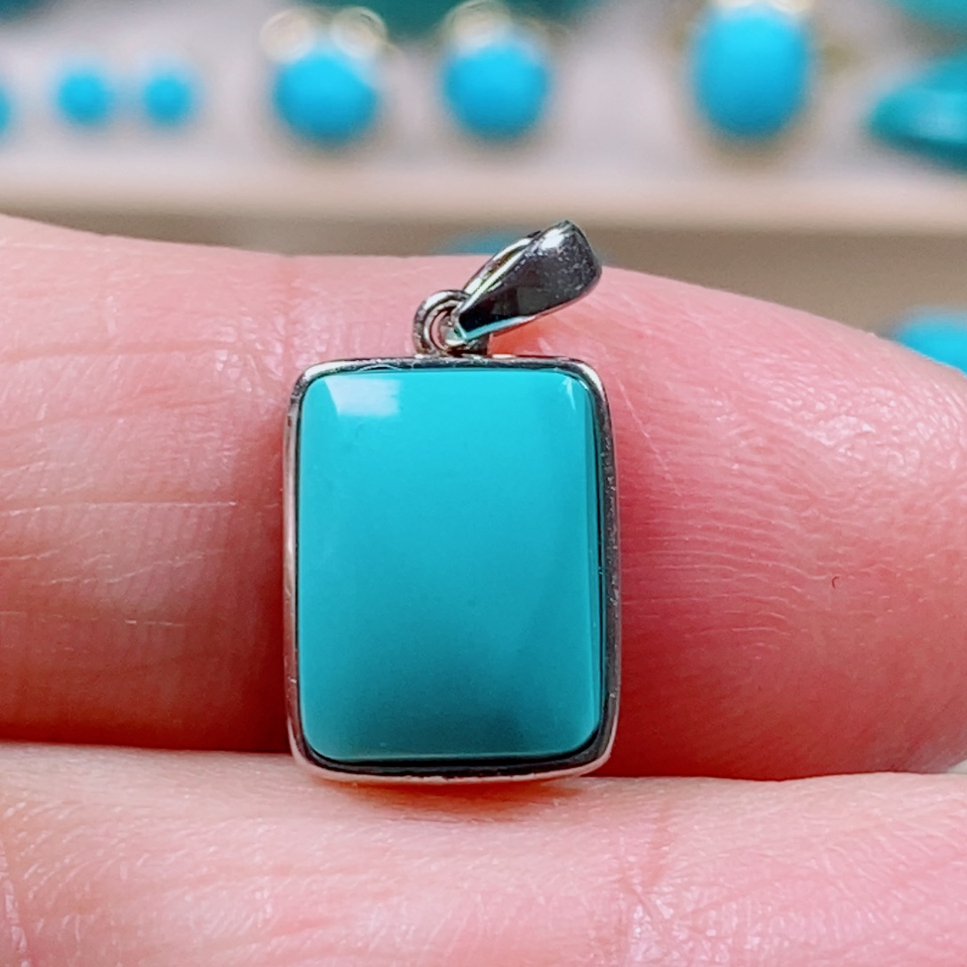 银S925镶嵌绿松石绿松石