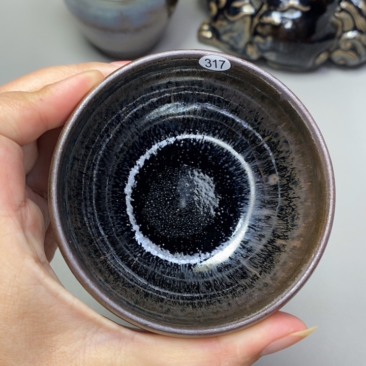 茶盏建窑建盏磨底柴烧主人杯微瑕