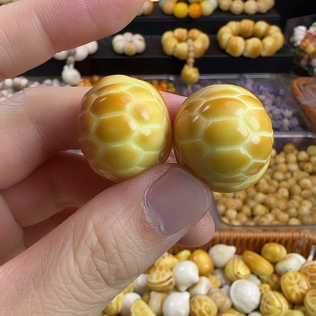 菩提根/象牙果手串微瑕疵炭烤富甲5颗