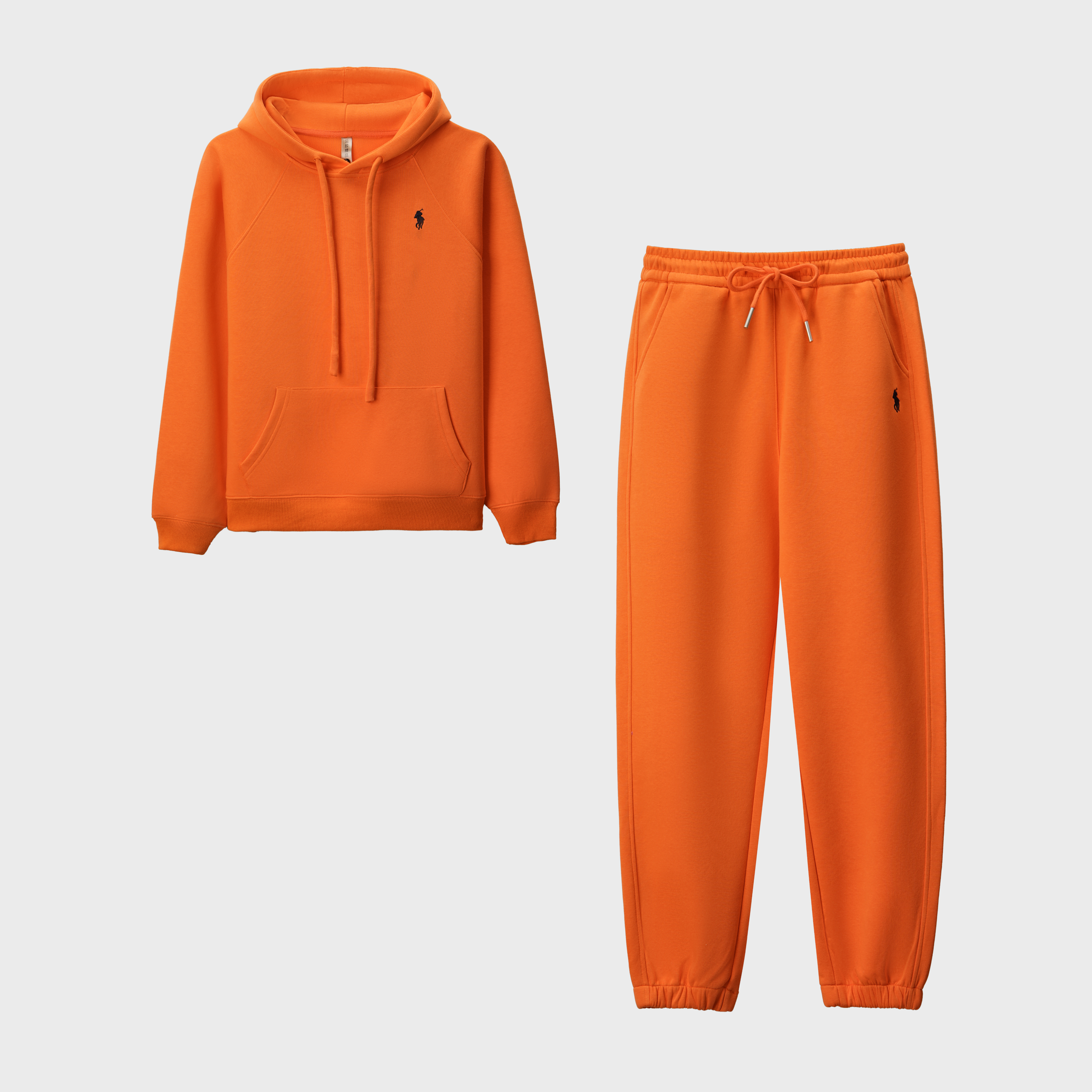 秋冬款纯棉套装连帽卫衣卫裤束脚裤刺绣显瘦百搭简约高级重磅