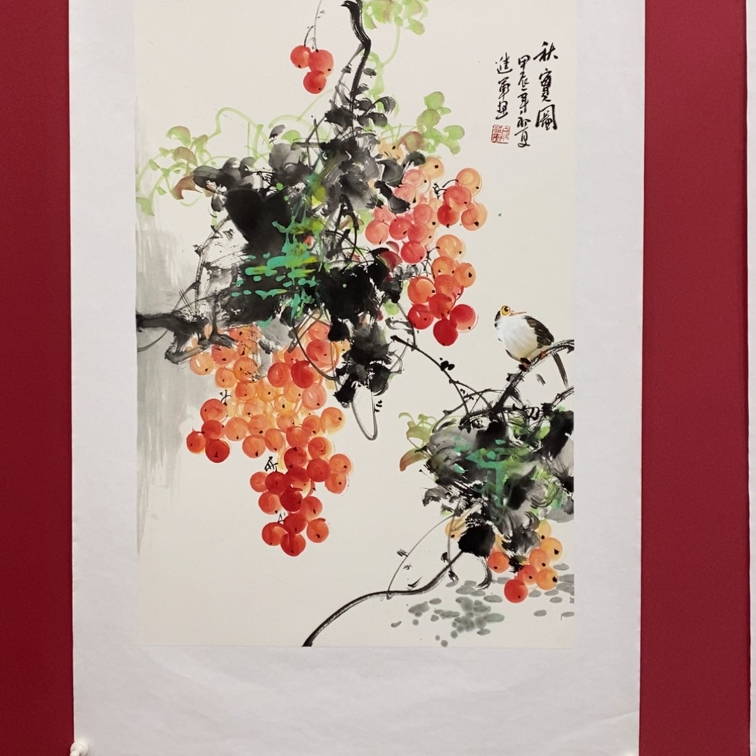 国画文进军四尺三开真人真品