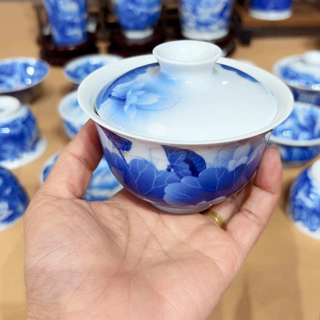 *****景德镇纯手绘盖碗微瑕