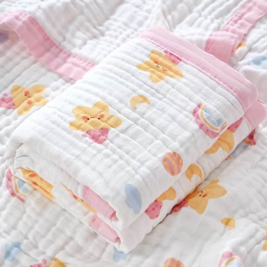 新款婴儿宝宝儿童六层纯棉纱布洗澡浴巾