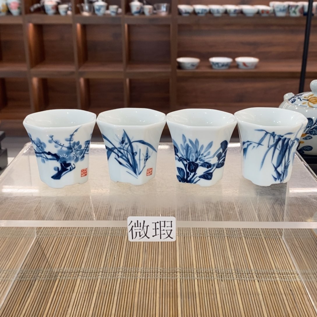 釉下彩老陶泥手工绘制