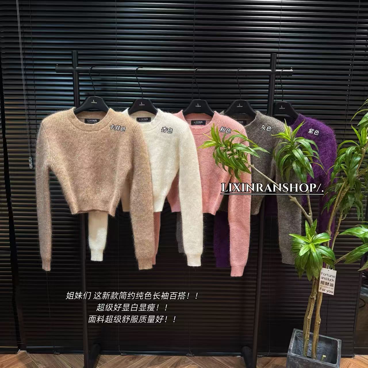 李欣然 【中古旧梦】韩系圆领套头长袖毛衣高级感收腰显瘦上衣2096