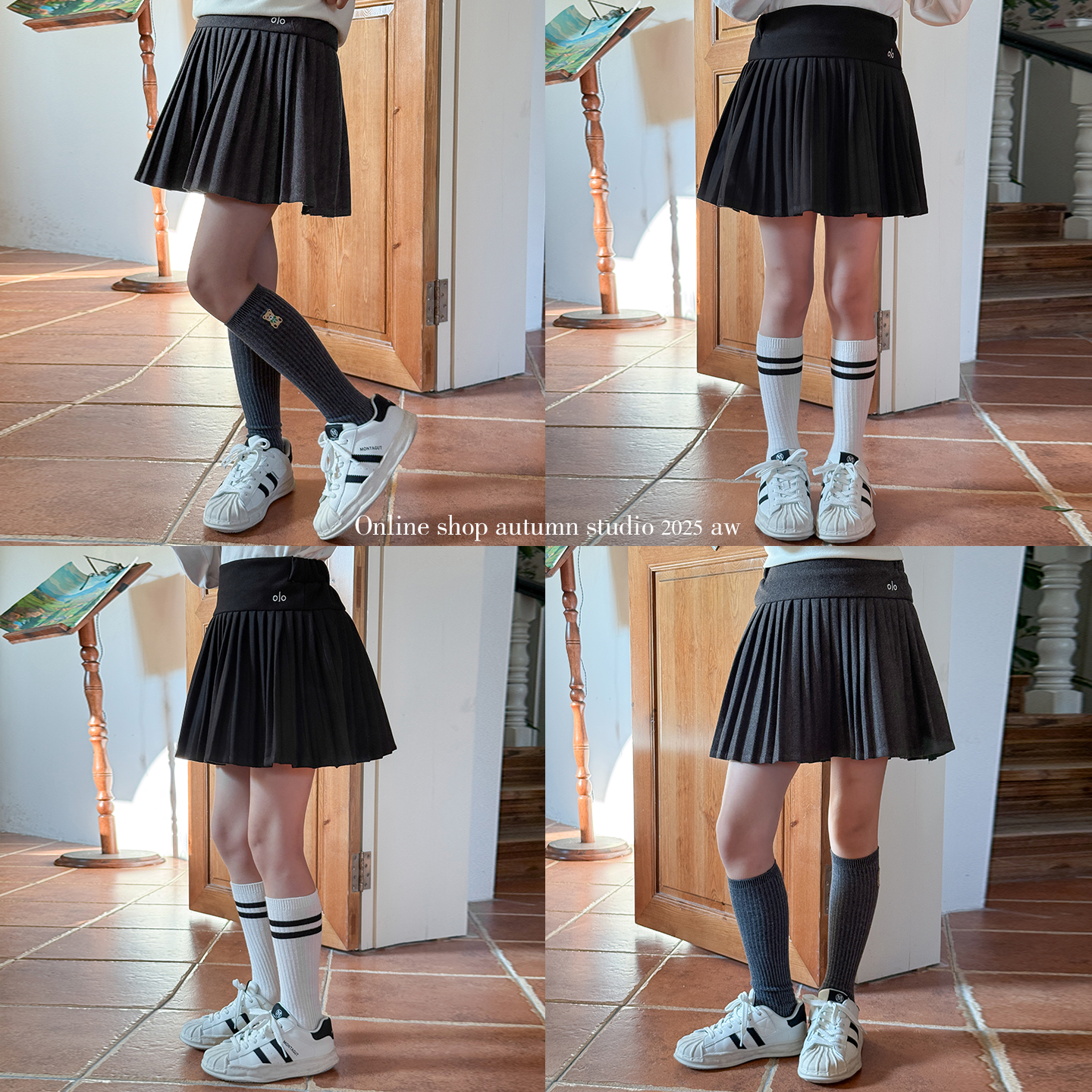 咸蛋小虾米童装2025年秋冬装新款韩国女童呢子百褶半身裙        