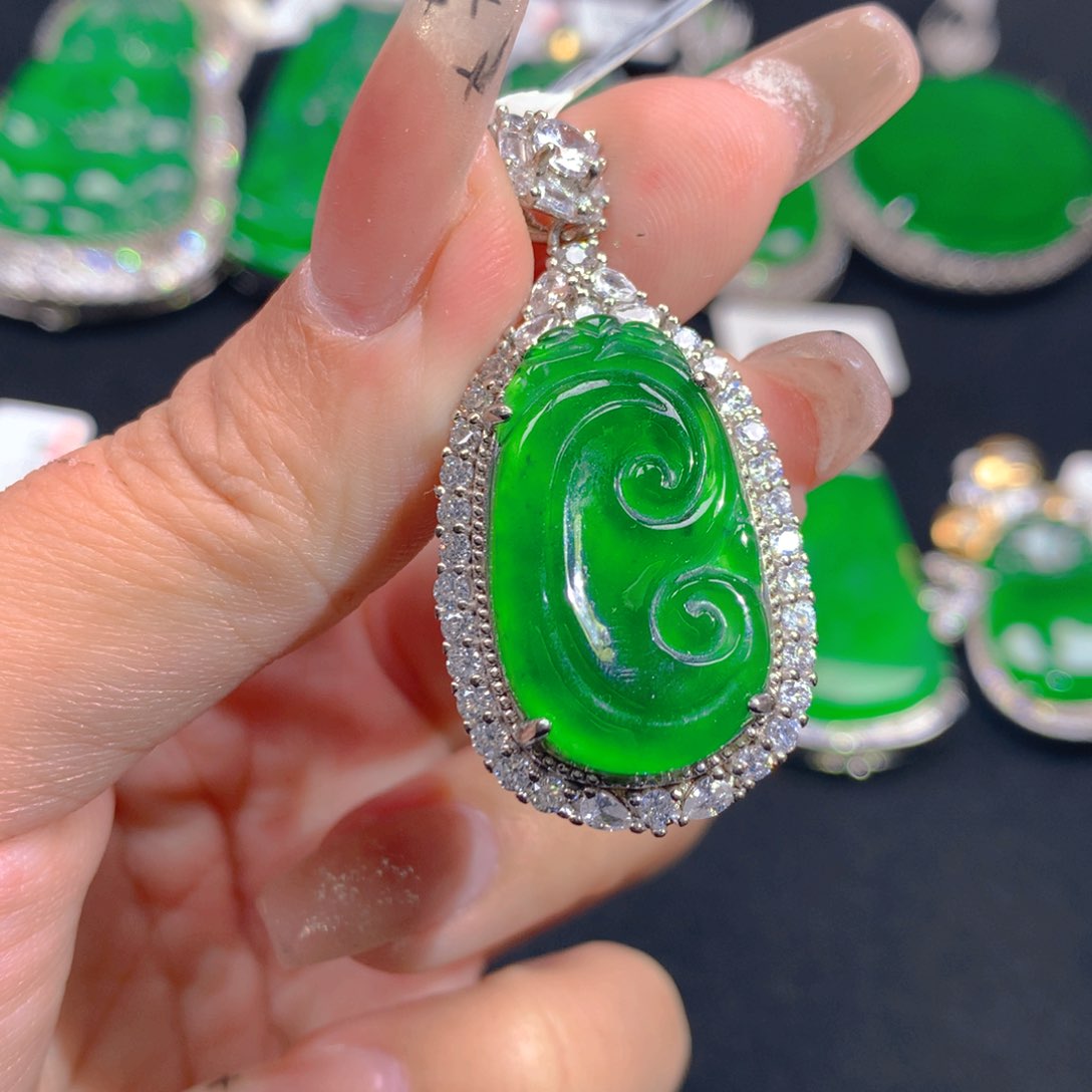 翡翠颈饰银S925镶嵌1111111111