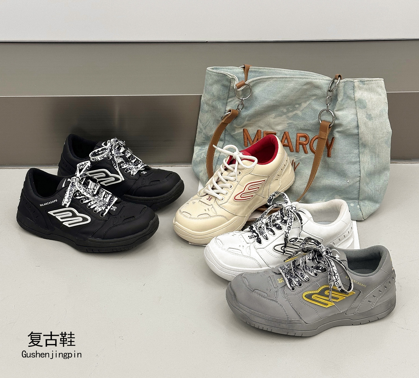 巴黎复古鞋 低帮休闲百搭板鞋运动网红潮鞋 时尚情侣厚底轻便增高