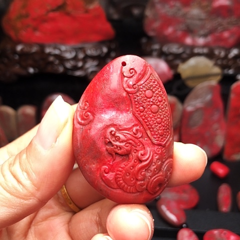 @***空鸡血石鸡血石挂件